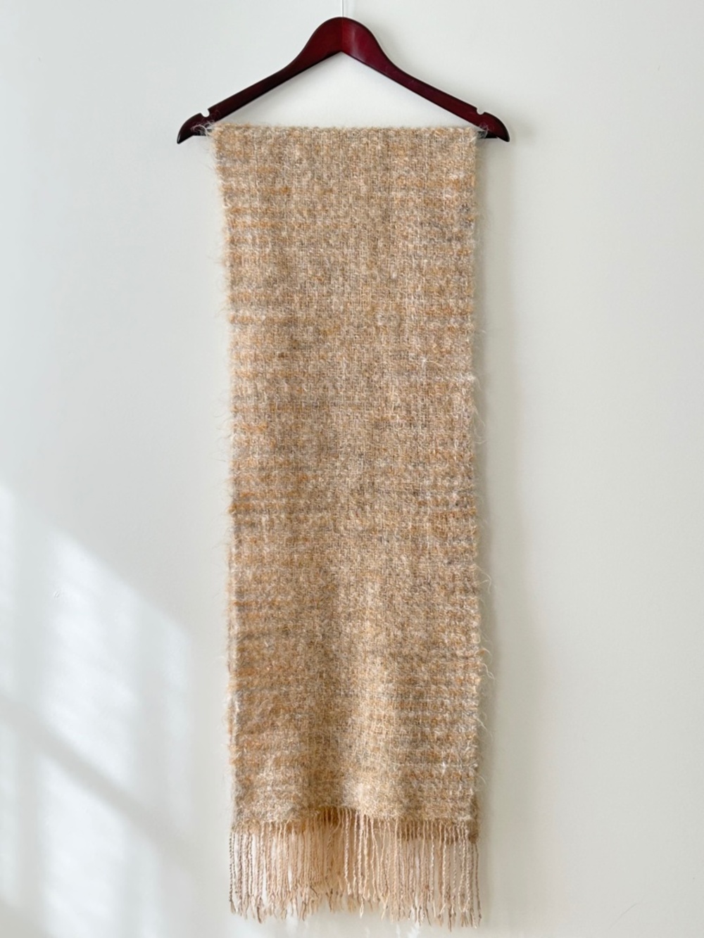 Vintage Handmade Fuzzy Mohair Oversized Scarf